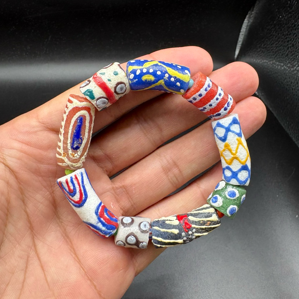 African antique glass beads bracelet free size ราคาถูก Shopee Lazada