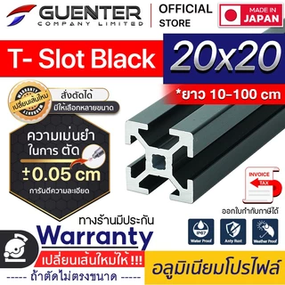 (🔥ลดพิเศษ) อลูมิเนียมโปรไฟล์ 20×20 สีดำ มีหลายขนาด (สั่งตัดได้ ขนาด cm) ยาวสุด 1 เมตร โครงริก บิทคอย [ALPC-22-TSB]