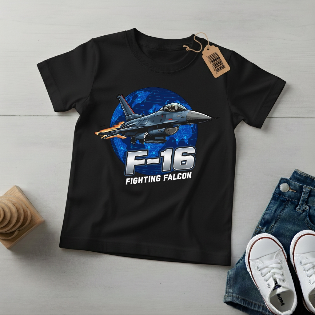 เสื้อยืดเด็ก F-16 FALCON  ผ้า Cotton 100%