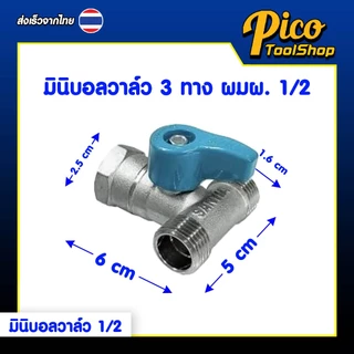 มินิบอลวาล์ว ซันว่า Sanwa ขนาด 1/2" 2ทาง ผม. ผผ. 3ทาง ผมผ. ผผผ. 4 หุน