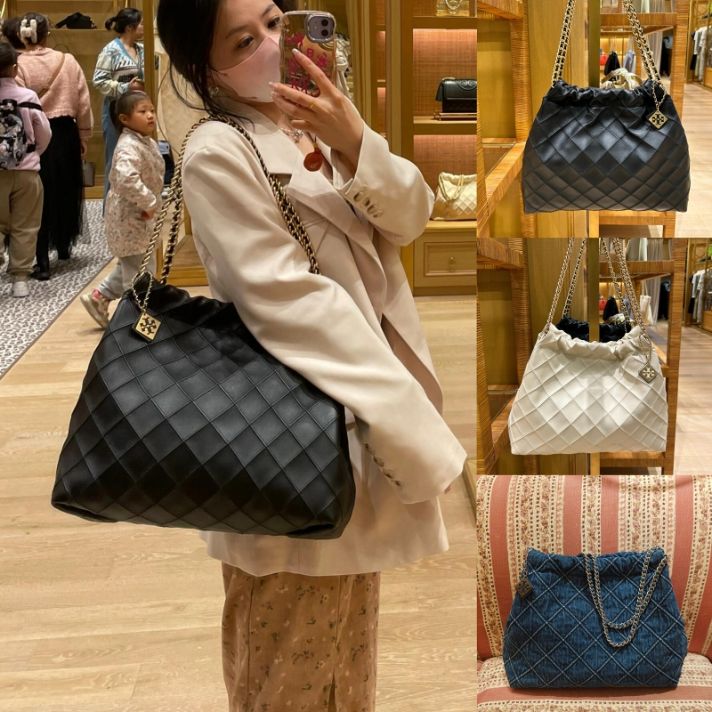 ของแท้ 100% Tory Burch Fleming Toteกระเป๋าโทท กระเป๋าหนังแกะ กระเป๋าขนาดใหญ่ กระเป๋าสะพายเฉียงแฟชั่น