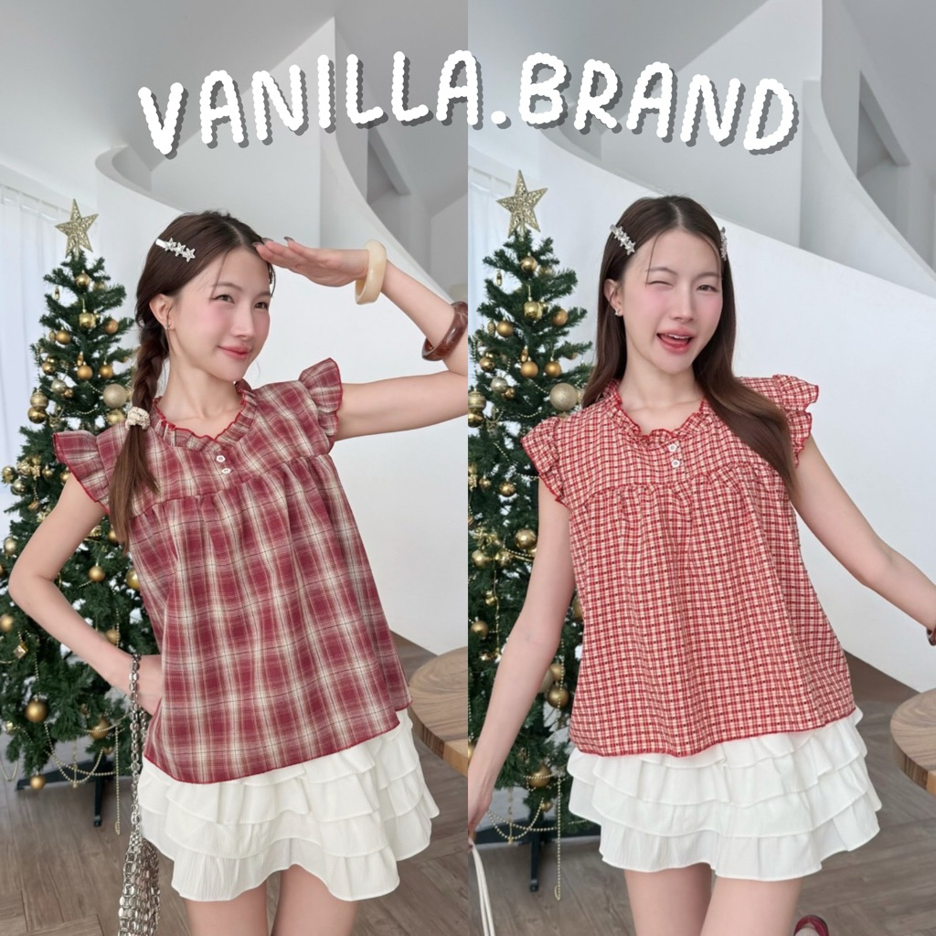 เสื้อแขนกุดแต่งระบายคอและแขน -ttm / VB0623