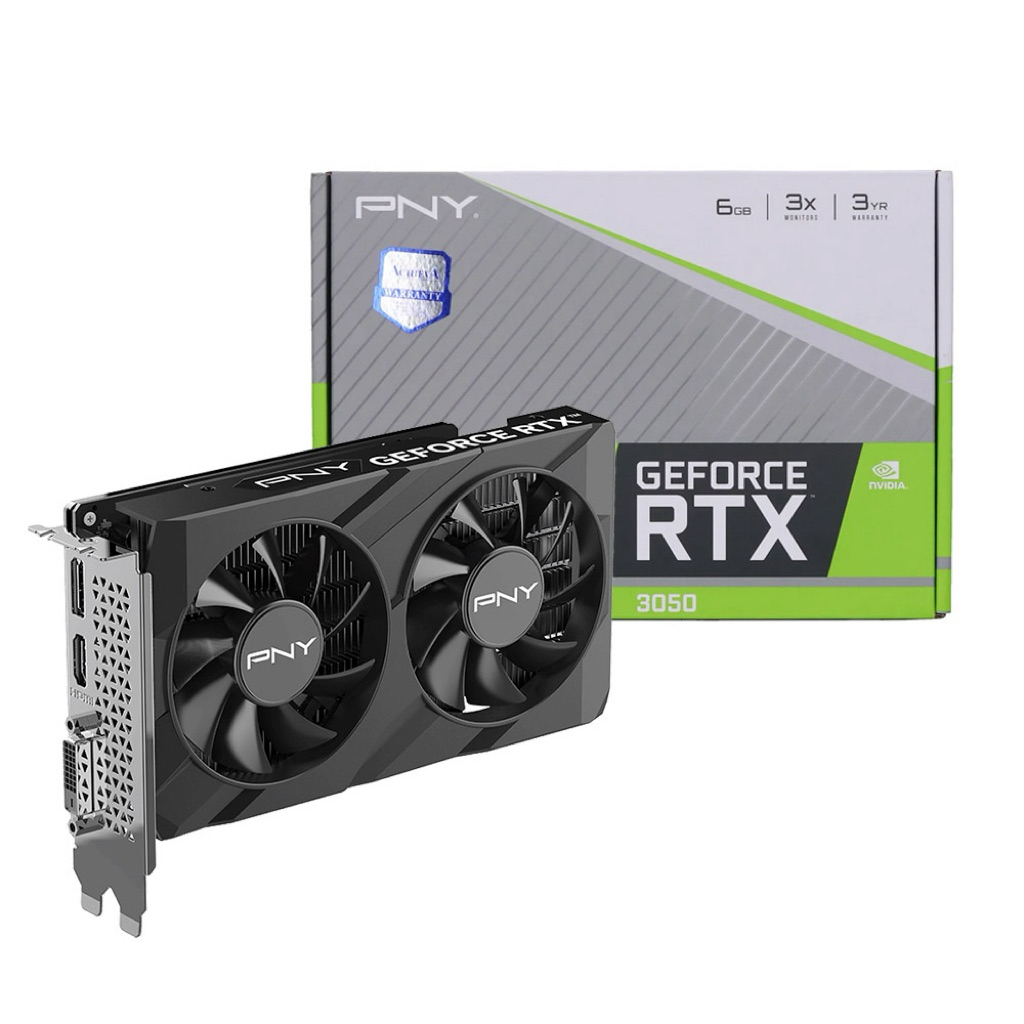 VGA PNY RTX3050 VERTO DUAL FAN 6GB (การ์ดจอมือสอง)