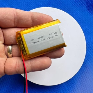 อุปกรณ์จัดเก็บพลังงาน ลิเธียมโพลิเมอร์ Li-Po ขนาด 3.7V 103450/2000mAh,506050/2000mAh 2สาย
