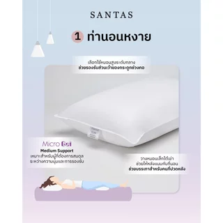 SANTAS หมอนหนุน รุ่น MICROGEL MEDIUM SUPPORT