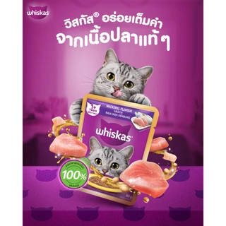 [ยกลัง x28] Whiskas วิสกัส อาหารเปียกแมว 80 กรัม สูตรแมวโต แมวเด็ก แมวสูงอายุ