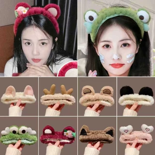 ที่คาดผมผู้หญิง ดีไซน์ตุ๊กตาหมี สีชมพูหวานแหววน่ารัก สไตล์ เกาหลี วัสดุผ้ากำมะหยี่ เหมาะสำหรับผู้หญิง