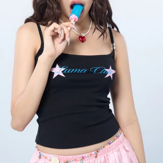 Bingo เสื้อสายเดี่ยวลูกปัด สกรีนลาย