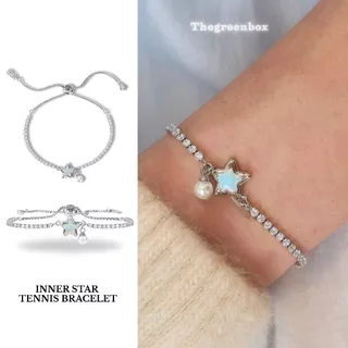 กำไลข้อมือ Inner Star Tennis Bracelet สายรูดปรับระดับ (ใส่ได้ตั้งแต่ข้อมือ 11.5 - 19 cm) The Green Box
