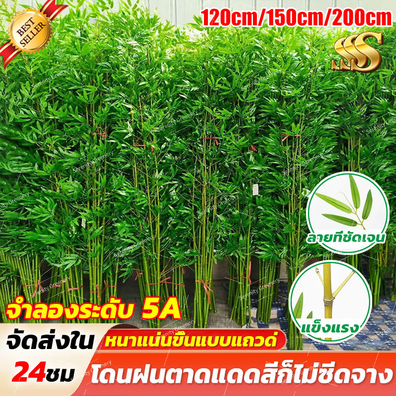 🏡ราคาถูกที่สุด🌸ต้นไม้ปลอม มีคุณภาพ ความจำลอง 99% 120/150/200cm โดนแดด โดนฝน สีไม่ซีดจา ต้นไผ่ปลอม สำหรับตกแต่งบ้านและสว