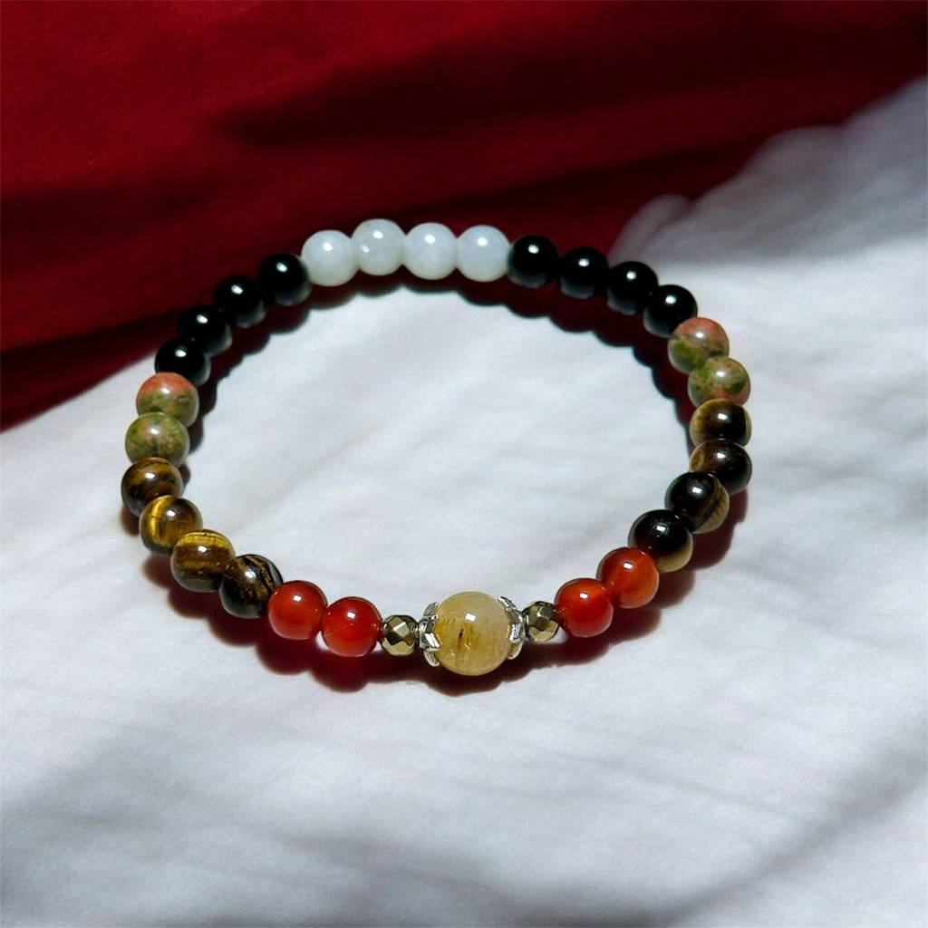 กำไลหินแก้ปีชง 2569 สำหรับผู้ที่เกิดปีนักษัตร  ชวด มะเมีย เถาะ ระกา   ขนาดข้อมือ Freesize - รูปที่ 2