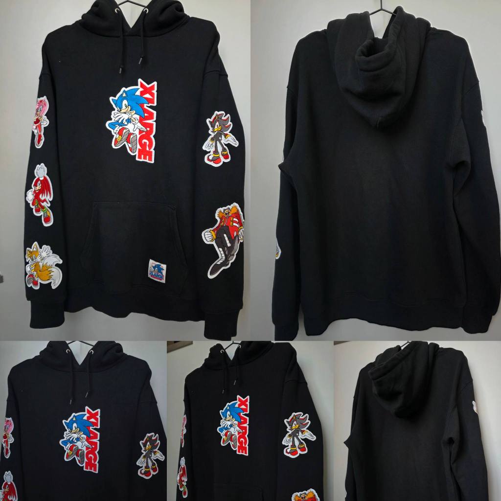 [ ของแท้ ] เสื้อกันหนาวฮู้ดดี้ Xlarge x Sonic the hedgehog SIZE M (44/28) มือสอง สภาพดีมาก พร้อมส่ง