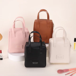 【ส่งจากกทม|พร้อมสต็อก】กระเป๋าเครื่องสำอาง หนัง PU กันน้ำ จุของได้เยอะ พร้อมที่จับ อเนกประสงค์ แบบพกพา