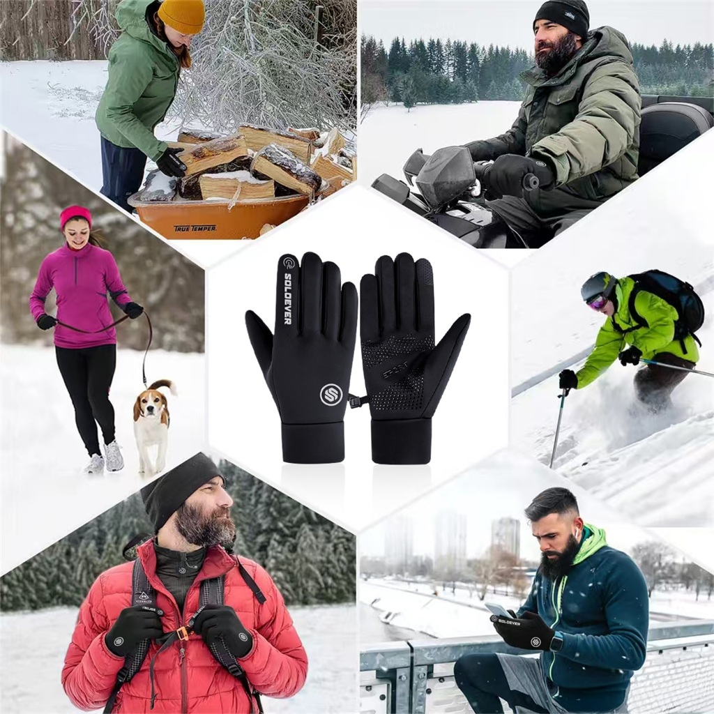 SOLOEVER ถุงมือมอเตอร์ไซค์ ถุงมือตกปลา ถุงมือปั่นจักรยานกันน้ำ ป้องกันแสงแดด UV ระบายอากาศ ใส่สบายเนื้อผ้าเย็นสบาย - รูปที่ 6