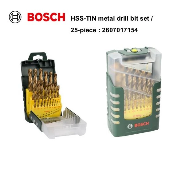 BOSCH ชุดดอกสว่านเจาะเหล็ก HSS-TiN DRILL BIT SET 25 ชิ้น : 2607017154