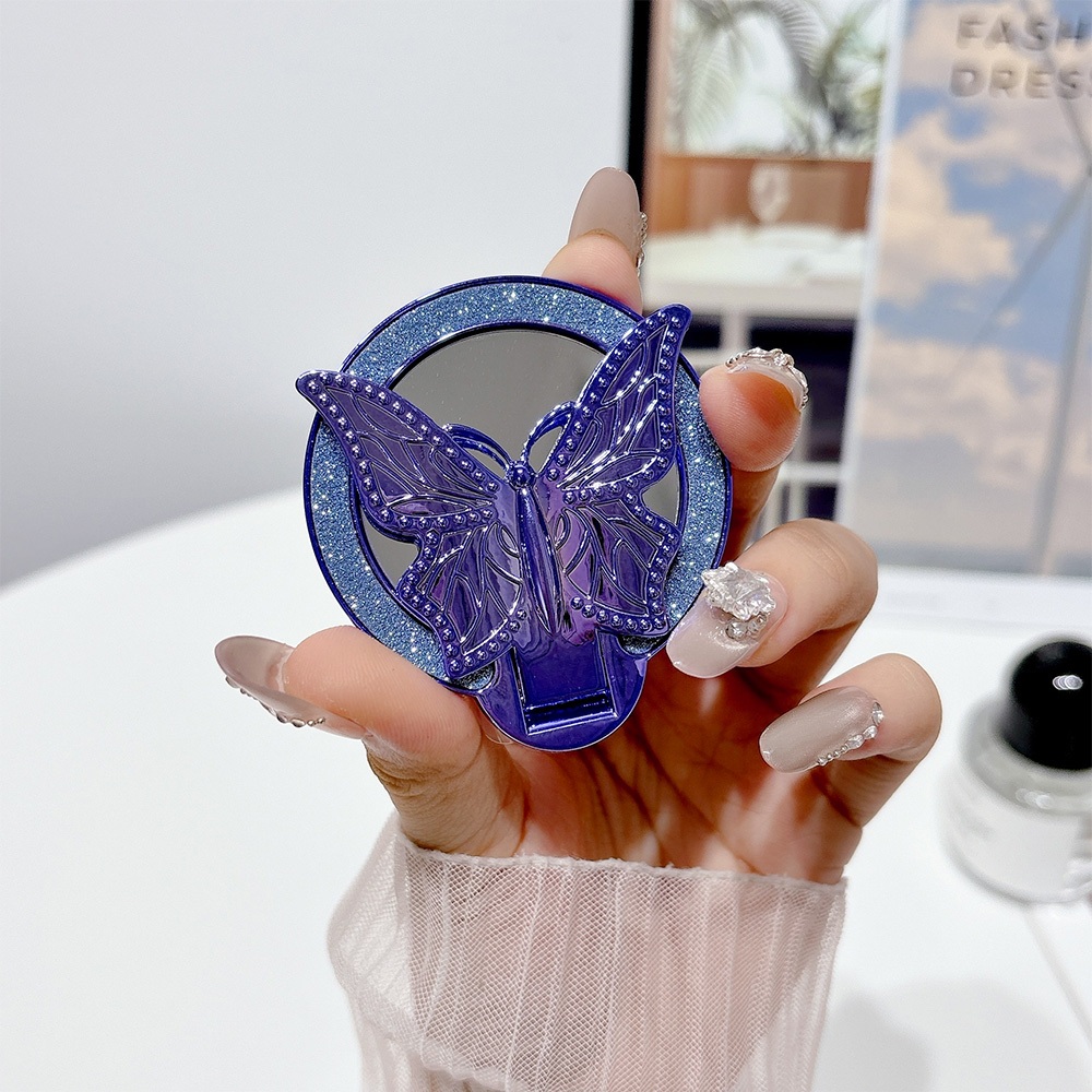 ขาตั้งโทรศัพท์รูปผีเสื้อ กระจกแต่งหน้า และที่ถือแบบติดกาว พับเก็บได้ สำหรับดูหนังมือเปล่า - รูปที่ 7