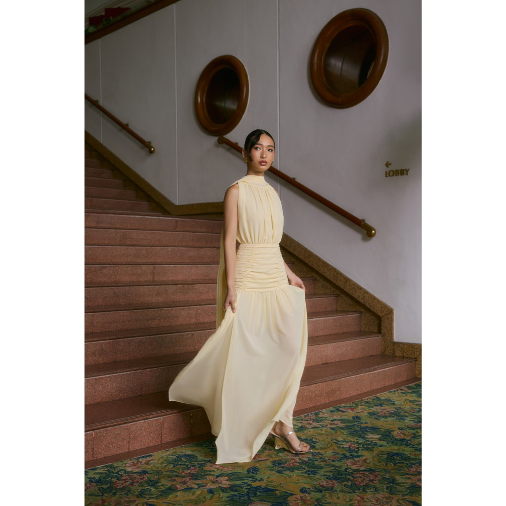 MISS MODERN - First Dance Dress เดรสยาว เดรสออกงาน ผ้าชีฟอง ชุดเพื่อนเจ้าสาว