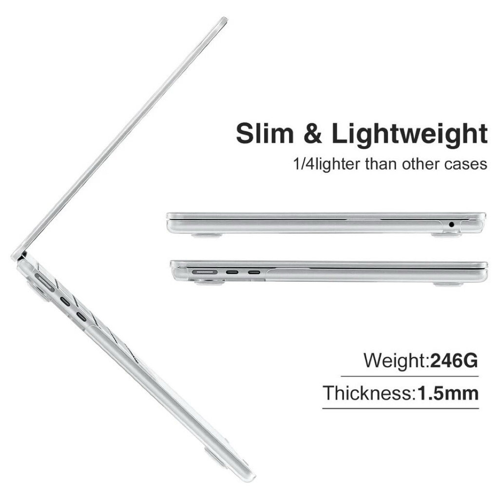 เคสใสสำหรับแมคบุค Case Clear For Macbook Air Pro 13 14 15 16 ไม่ตัดโลโก้ พอดีเครื่องไม่เบียดบานพับ ราคา ถูกที่สุด ดีลบีเคเค แกลเลอรีภาพที่ 4