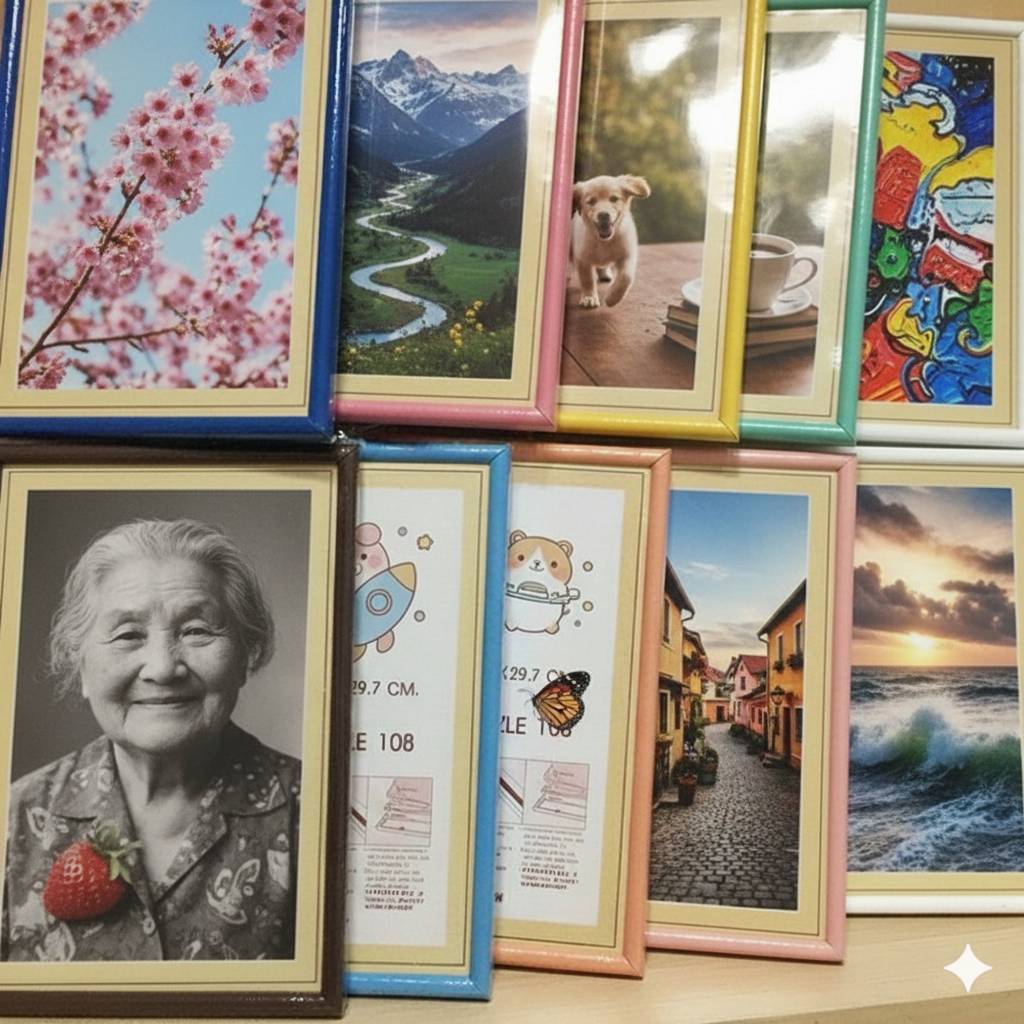 กรอบรูป A4 ขนาด21x29.7cm (จิ๊กซอว์108ชิ้น) ​ Frame​ กรอบรูปติดผนัง​ ตกแต่งภายในบ้าน