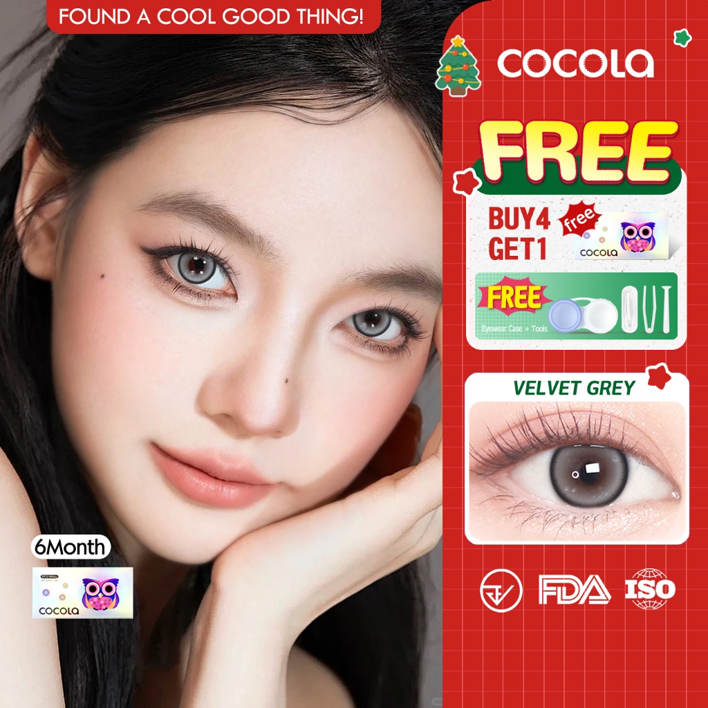 【Buy 5 Get 1 Free】COCOLA คอนแทคเลนส์ Grey series styles (Kitty Kawaii)🌷 6เดือน ใส่สวยทุกโอกาส,HC587-5