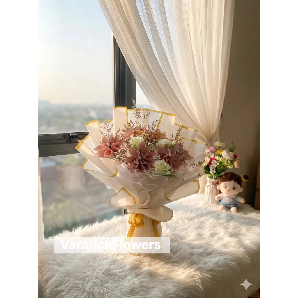ช่อดอกไม้ใส่แบงค์ ทรงดอกไม้ 5-50 ใบ (เป็นงานสั่งทำ จัดส่งภายใน 3 วัน)