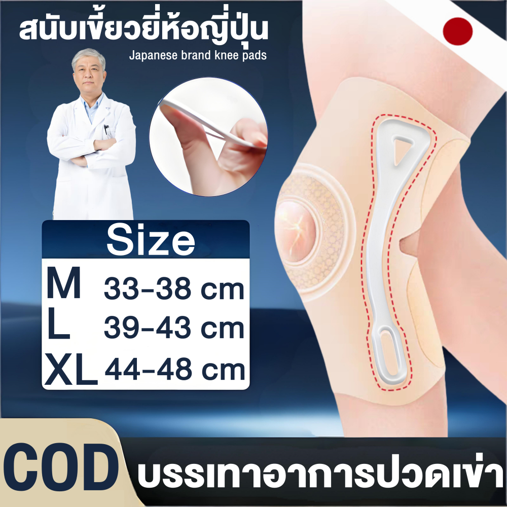 ซัพพอรท์หัวเข่า แบรนด์ญี่ปุ่น เพิ่มระดับ บาง0.6mm สนับเข่า พยุงเข่า Knee Support บรรเทาปวดเข่า