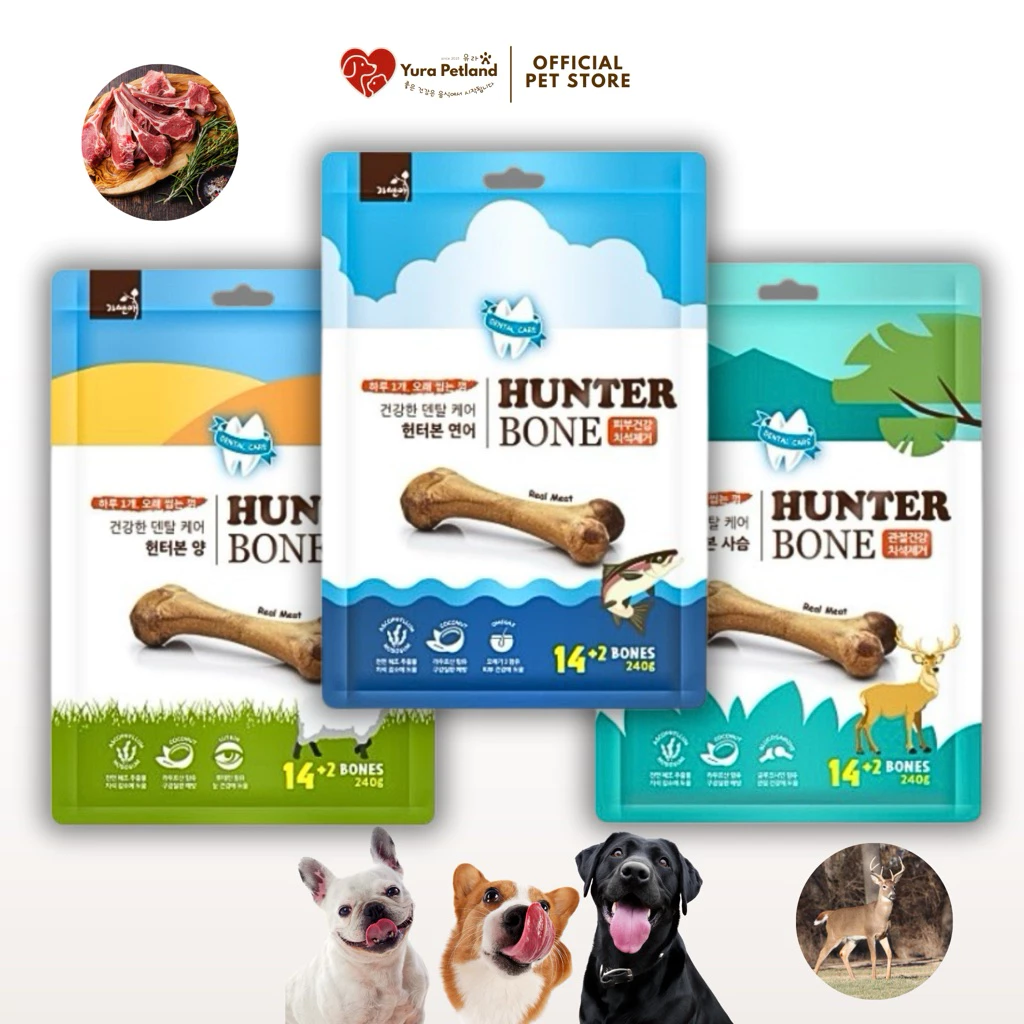 [HUNTER BONE นำเข้าจากเกาหลี] Jayeonae พร้อมส่ง กระดูกขัดฟันสุนัข ขนมสุนัข ขนมขัดฟันสุนัข เดนทัลโบน