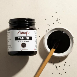 ทาฮินีดำจากงาดำ 100% | Black Sesame Tahini | สูตรต้นตำรับ ไม่มีสารเติมแต่ง | แคลเซียมและธาตุเหล็กสูง | Zivvy's