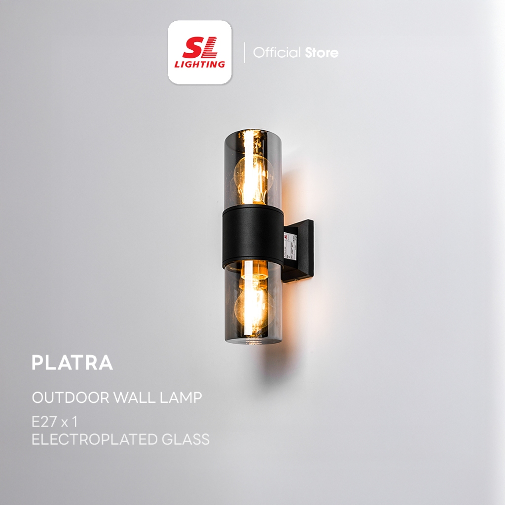 SL LIGHTING | PLATRA Outdoor Wall Lamp โคมไฟติดผนังภายนอก 2 หัว (ขึ้น-ลง) E27x2 วัสดุอะลูมิเนียม IP54