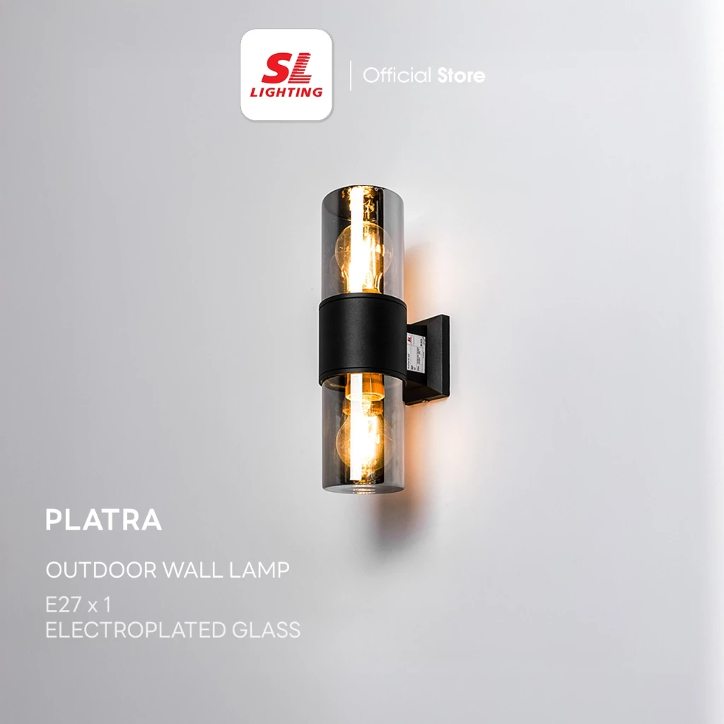 SL LIGHTING | PLATRA Outdoor Wall Lamp โคมไฟติดผนังภายนอก 2 หัว (ขึ้น-ลง) E27x2 วัสดุอะลูมิเนียม IP54