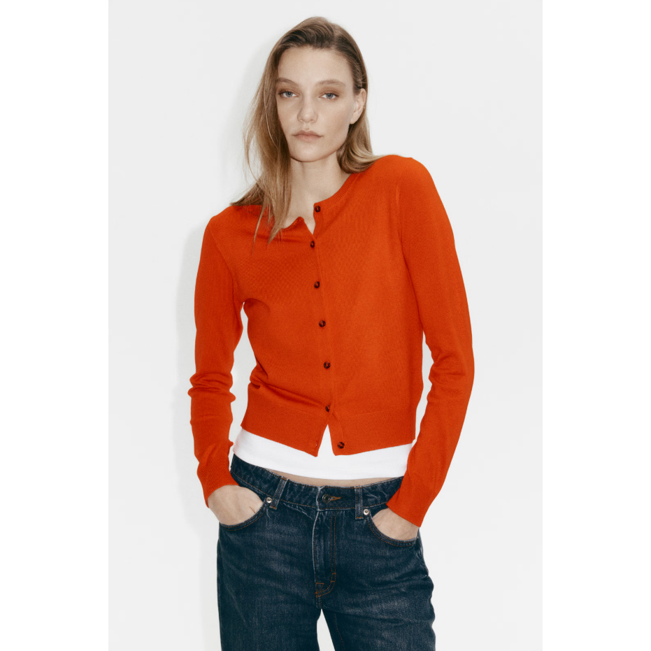 H&M(เอชแอนด์เอ็ม) เสื้อคลุมแขนยาวถักละเอียด Women Fine-knit cardigan 0579541_13 - รูปที่ 5