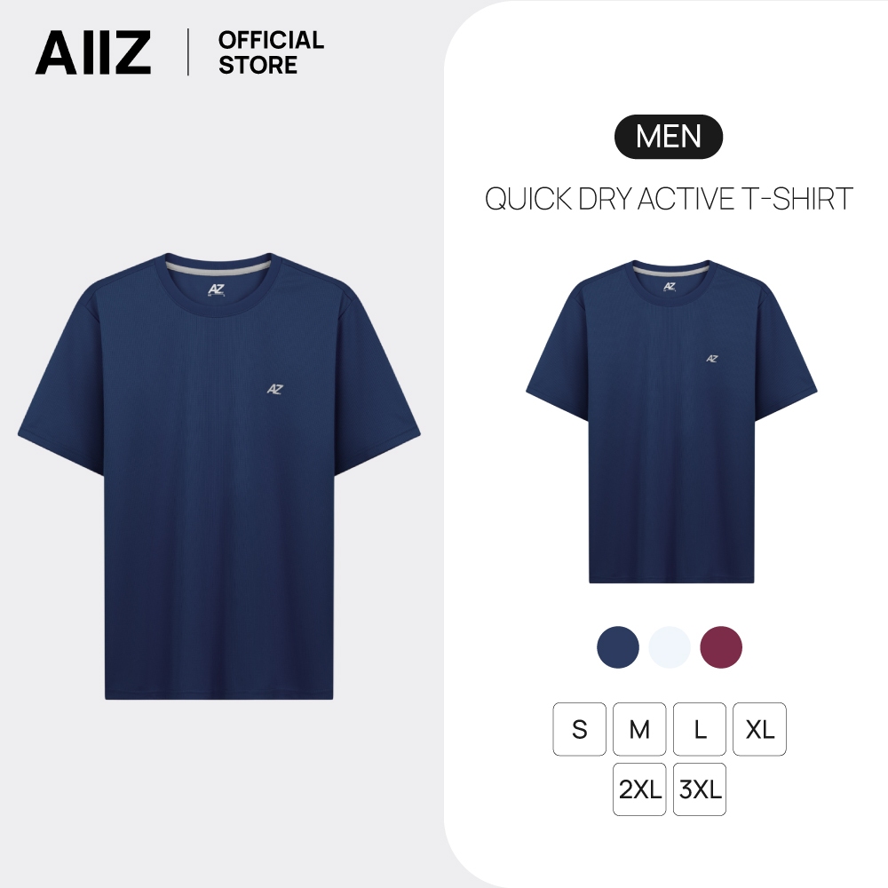AIIZ เสื้อยืดแอคทีฟผู้ชายคอกลม ผ้าแห้งเร็ว AIIZ Men's Quick Dry Active T-Shirt