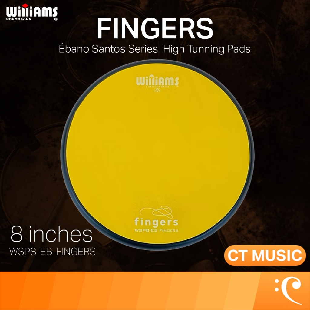 Williams WSP8-EB FINGERS Ébano Santos Series High Tunning 8 inches Yellow Color Practice Pad แป้นซ้อมกลอง WSP8-EB