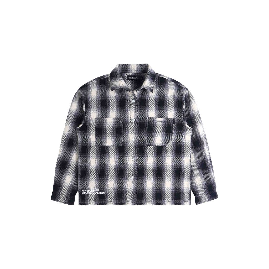 RDYxNWL Plaid Long Sleeve Shirt Black- White