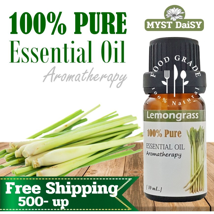 [10 mL.] Food Grade 100%Pure Essential Oil น้ำมันหอมระเหยตะไคร้บ้าน (Lemongrass) 100%ไม่ผสม (ไม่ใช่กลิ่นสังเคราะห์)