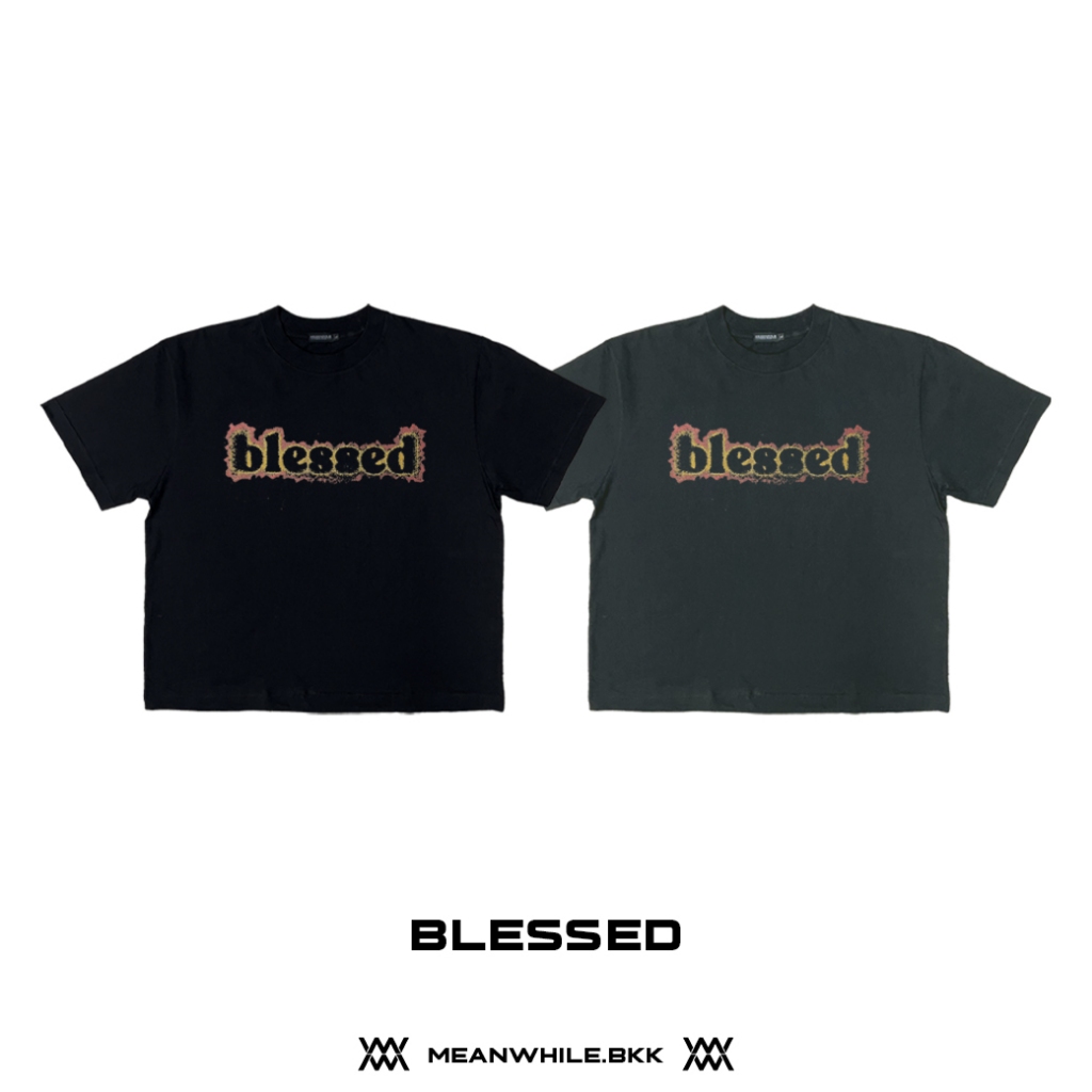 MW - BLESSED t-shirt เสื้อยืดทรงบ็อกซี ทรงโอเวอร์ไซส์