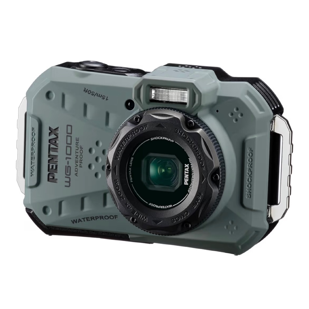 Pentax WG-1000 Olive-Olive Fully Waterproof Digital Camera, Waterproof to 15m (1 hour continuous use