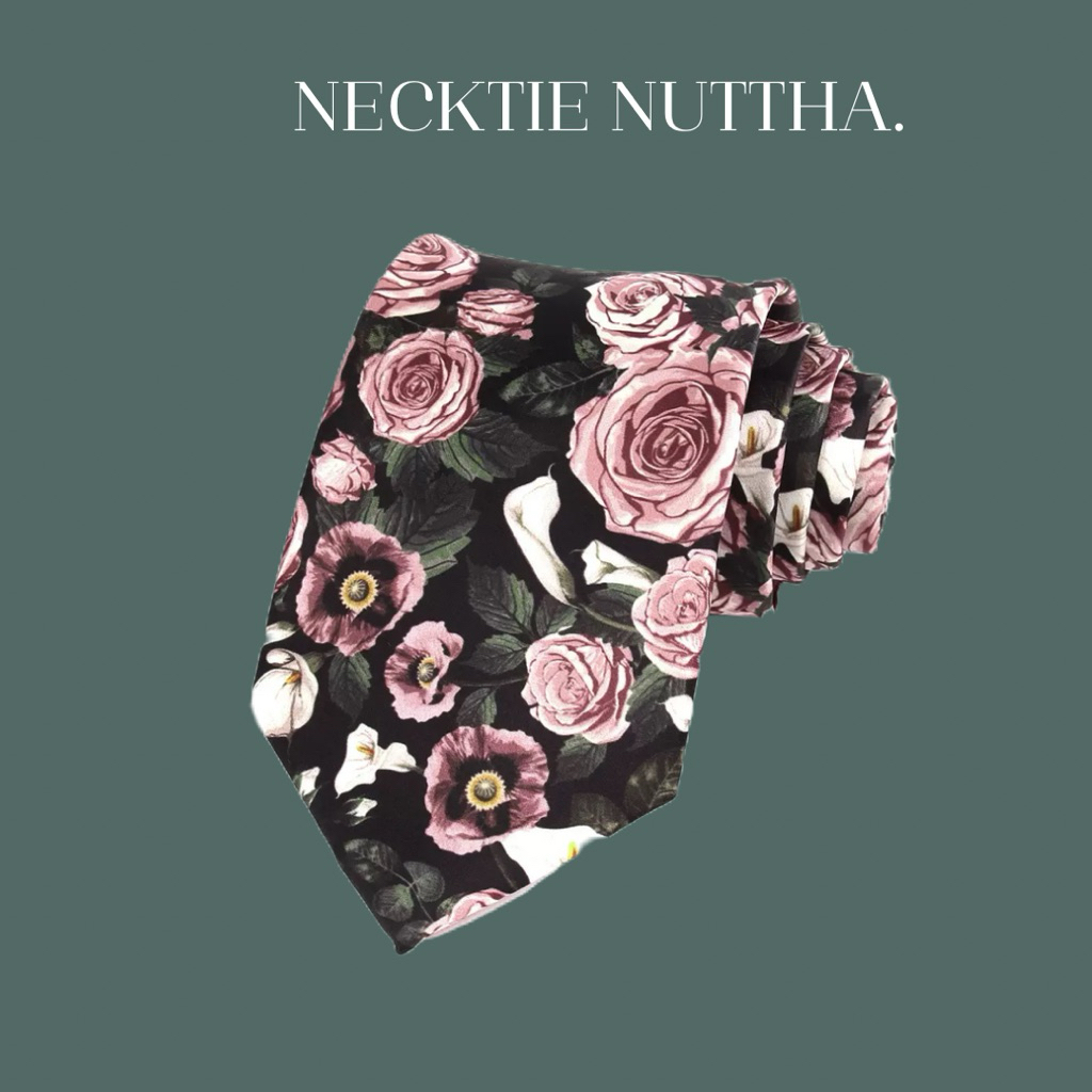 NECKTIE NUTTHA | พร้อมส่ง ส่งเร็ว1-2 วันถึง🎄🪞𝐕𝐢𝐧𝐭𝐚𝐠𝐞 𝐧𝐞𝐜𝐤𝐭𝐢𝐞 🌷 เนคไทวินเทจ เนคไทลายดอกไม้