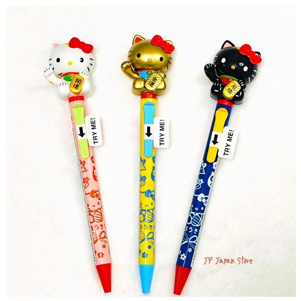 ปากกาลูกลื่น หมึกสีดำ ขนาด 0.7mm ลาย Kitty แมวกวัก ของแท้จากญี่ปุ่น