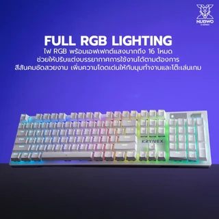 NUBWO คีย์บอร์ดเกมมิ่ง X806 100% Hot-Swap CIY Mechanical RGB 16 โหมด พร้อม Knob ปรับเสียง