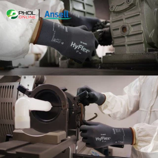 ถุงมือเคลือบโฟมไนไตร ถุงมือกันบาด กันเสียดสี ผ้าไนล่อน ผสมสแปนเด็กซ์ Ansell HyFlex® รุ่น 11-840