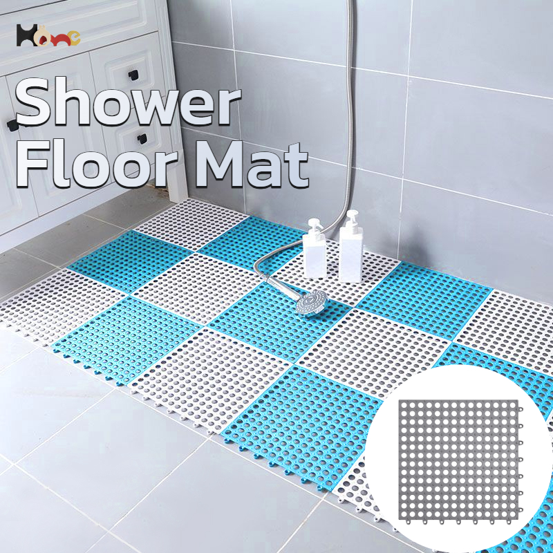 แผ่นกันลื่น ห้องน้ำ พรมจิ๊กซอว์ ขนาด30*30ซม. กันน้ำกันฉี่ แผ่นตาข่ายPVC ตัดเองได้