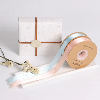 ริบบิ้นผ้าซาติน ริบบิ้นสกรีนอักษร ขนาด 2.5 cm ยาว 29 เมตร พิมพ์ลาย JUST FOR YOU สําหรับตกแต่งงานแต่งงาน วันวาเลนไทน์