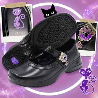 รองเท้านักเรียนหญิง CATCHA รุ่นใหม่ล่าสุด รองเท้านักเรียนหญิงหนังดำ Size 31-42