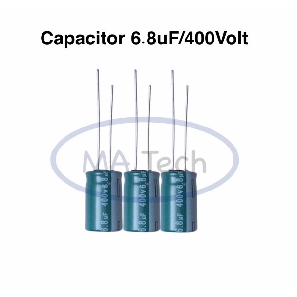 6.8uF400V คาปาซิเตอร์ Capacitor 6.8uf/400v 400v6.8uf ตัวเก็บประจุ ตัวซี ตัวC (ขนาด 10x16) 1 ชุด มีจำ
