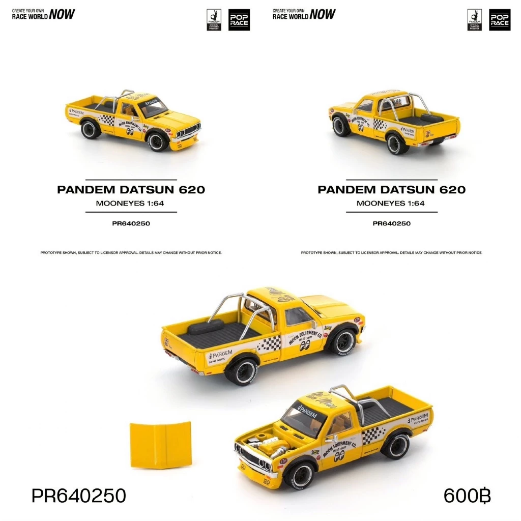 PR640250-POPRACE 1/64 PANDEM DATSUN 620 MOONEYES DIECAST SCALE MODEL CAR