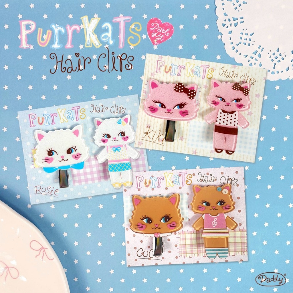 DADDY | Purrkats Hair Clips กิ๊บติดผม ลายน้องแมว สุดน่ารัก