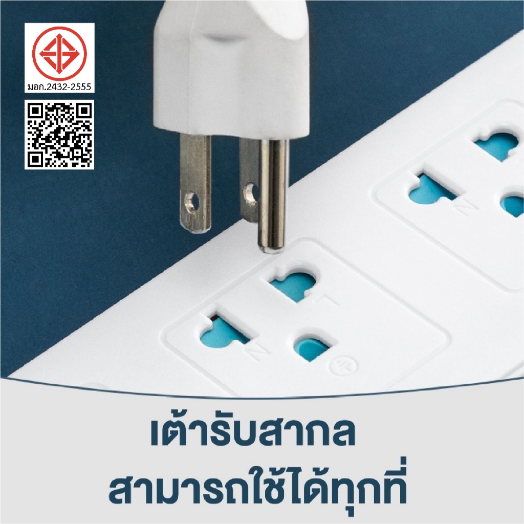 ปลั๊กไฟ 3ช่อง ปลั๊กพ่วง ผ่านมาตรฐาน มอก.ปลอดภัย รับประกัน พร้อมสวิตช์แยกปลั๊ ปลั๊ก USB/Type c มอก 10 แอมป์ 2300W - รูปที่ 4