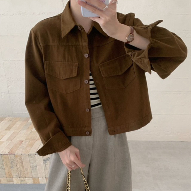 952   📣NEW IN✨💥Jacket รุ่นใหม่ ดีเทล กระเป๋าหน้า2ข้าง งานผ้า Cotton ยีนส์ พรีเมี่ยม ทรงสวย ใส่ทำงาน