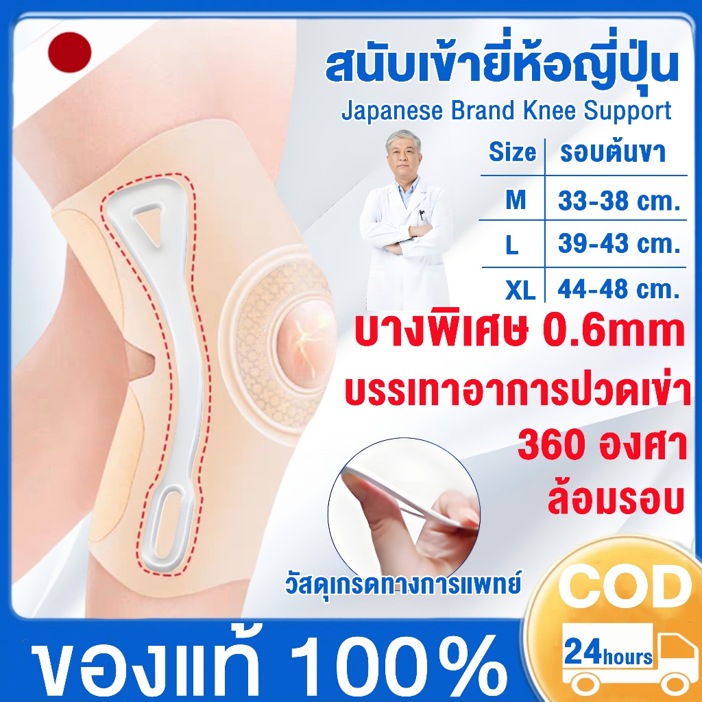 ซัพพอรท์หัวเข่า แบรนด์ญี่ปุ่น บาง0.6mm สนับเข่า พยุงเข่า บรรเทาปวดเข่า Knee Support สายรัดเข่า